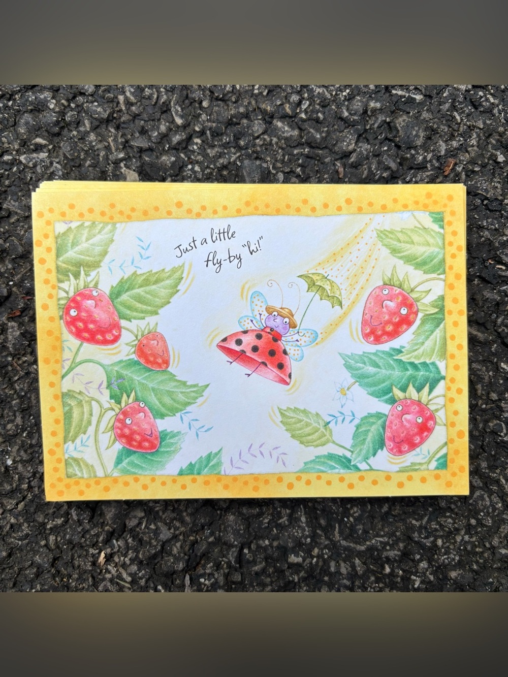 Vintage 70’s/80’s Hallmark Ladybug & Strawberry Notecards Set of 16 Like New